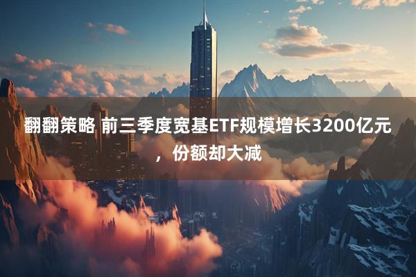 翻翻策略 前三季度宽基ETF规模增长3200亿元，份额却大减